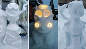Les personnages de la pop culture version sculptures sur neige