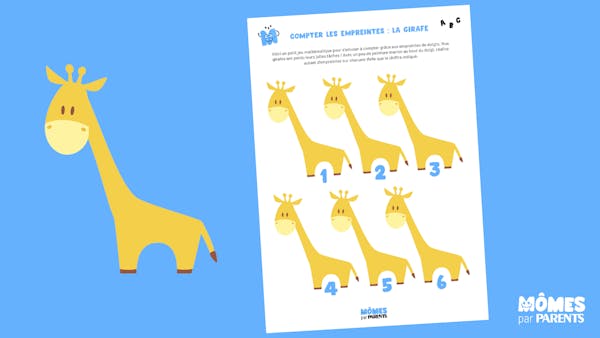 Coloriage - Compter les tâches sur les corps de girafe