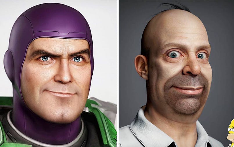Portraits en 3D de personnages célèbres par Hossein Diba