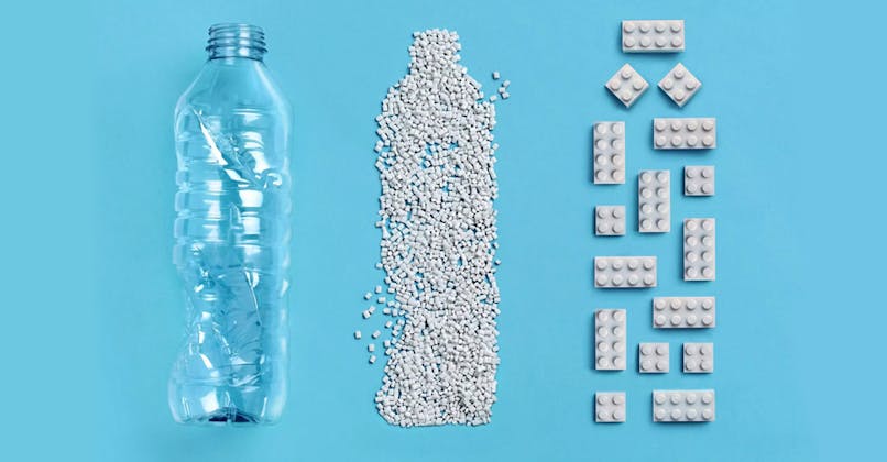 briques LEGO en bouteilles plastique recyclé