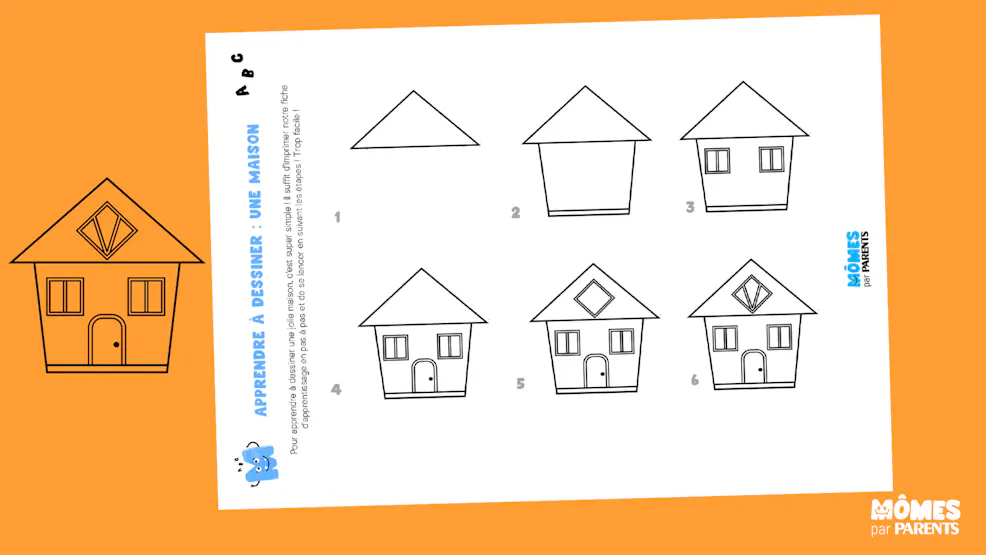 Apprendre à dessiner une maison en pas à pas | MOMES