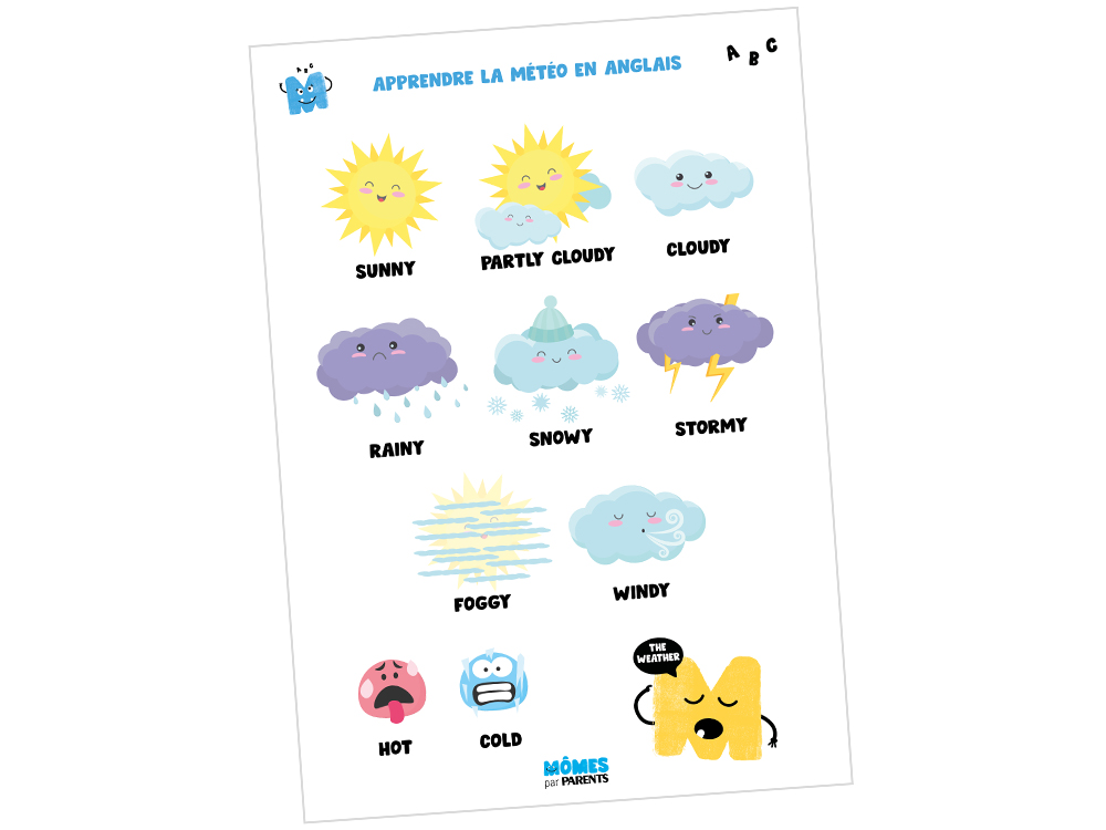 J'apprends le vocabulaire de la météo en anglais MOMES