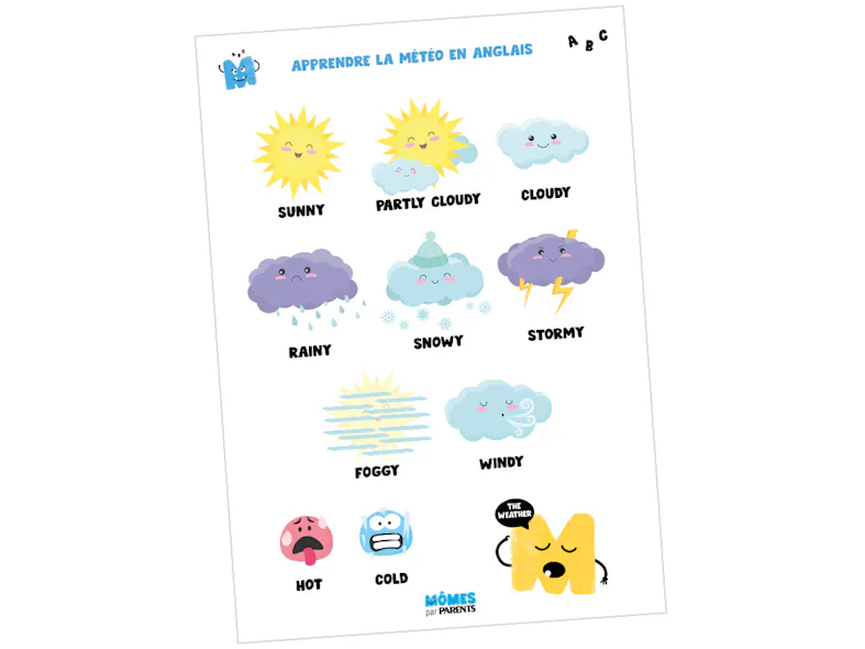 J'apprends le vocabulaire de la météo en anglais | MOMES