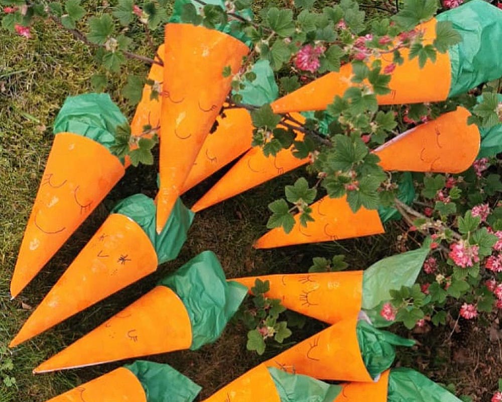 Les petites carottes de Pâques en papier