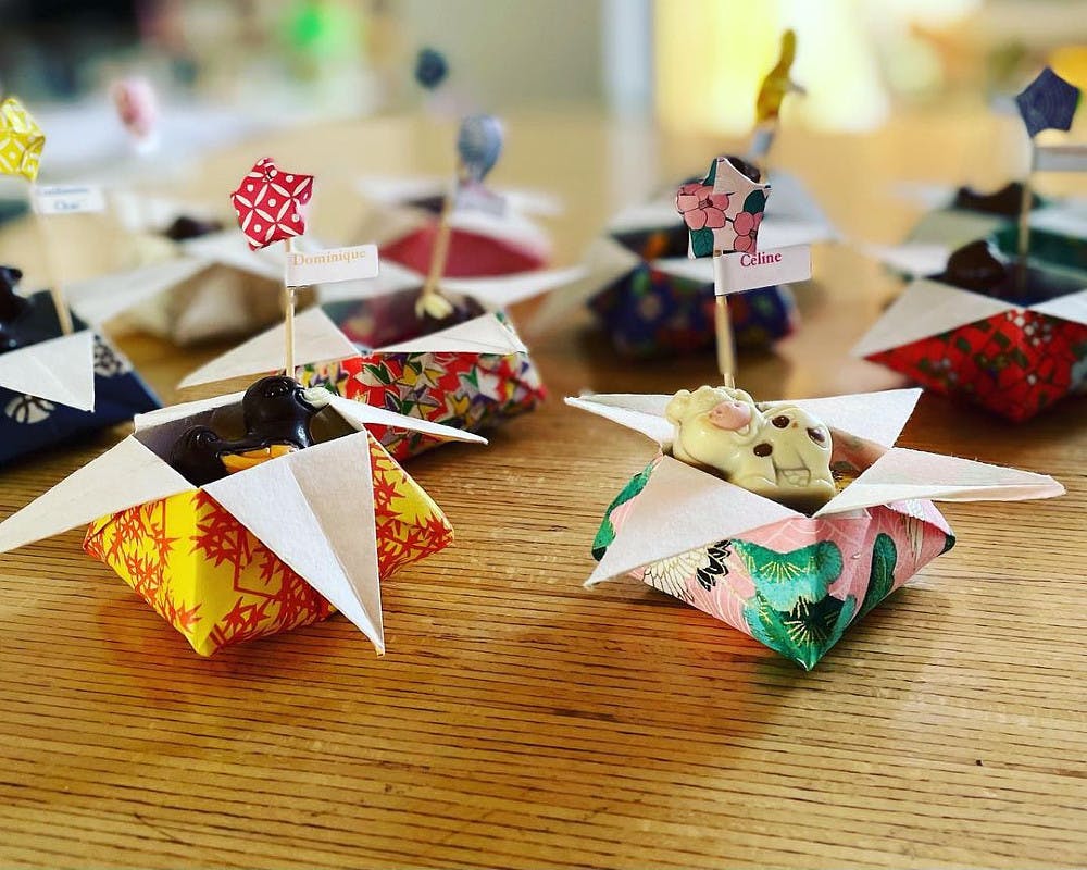 Des boîtes en origami pour chocolats de Pâques 