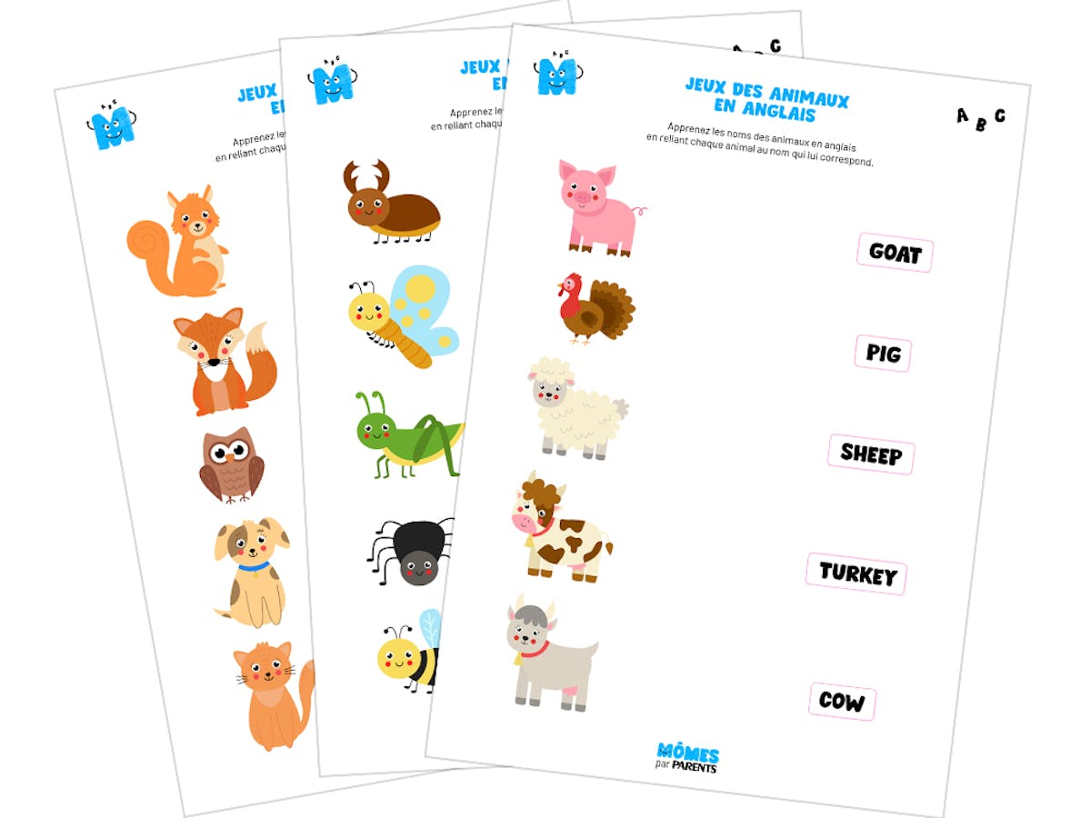 Anglais : nos jeux pour apprendre les noms des animaux
