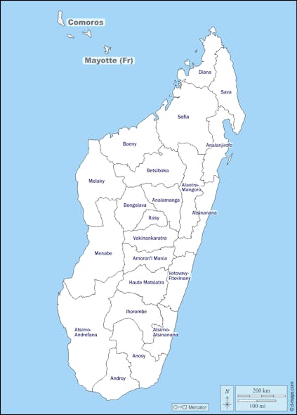 Imprimer la carte de Madagascar
