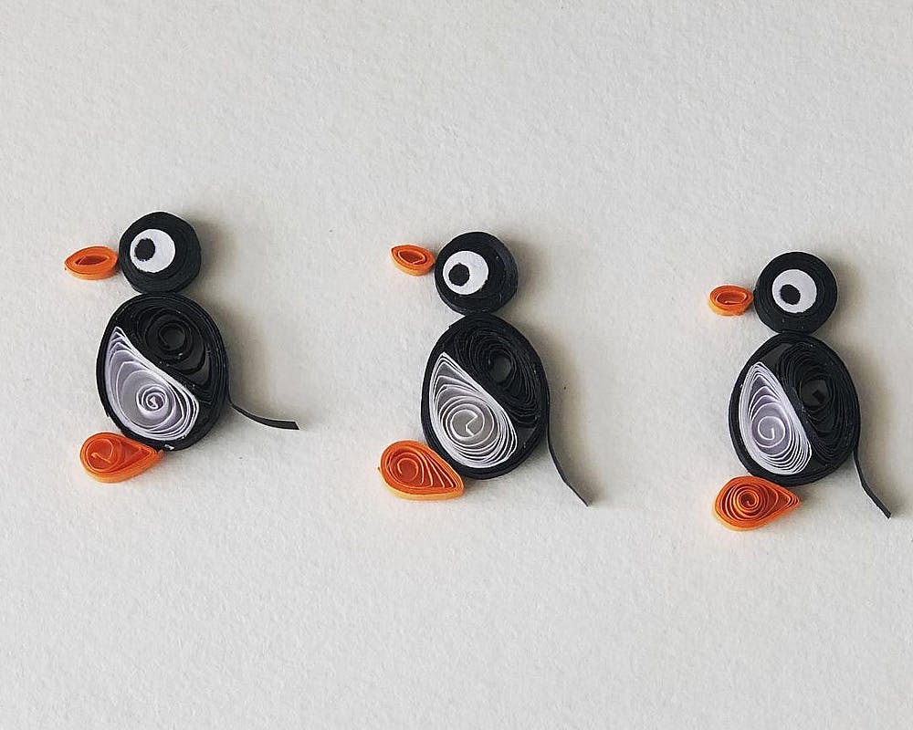 Des pingouins en papier