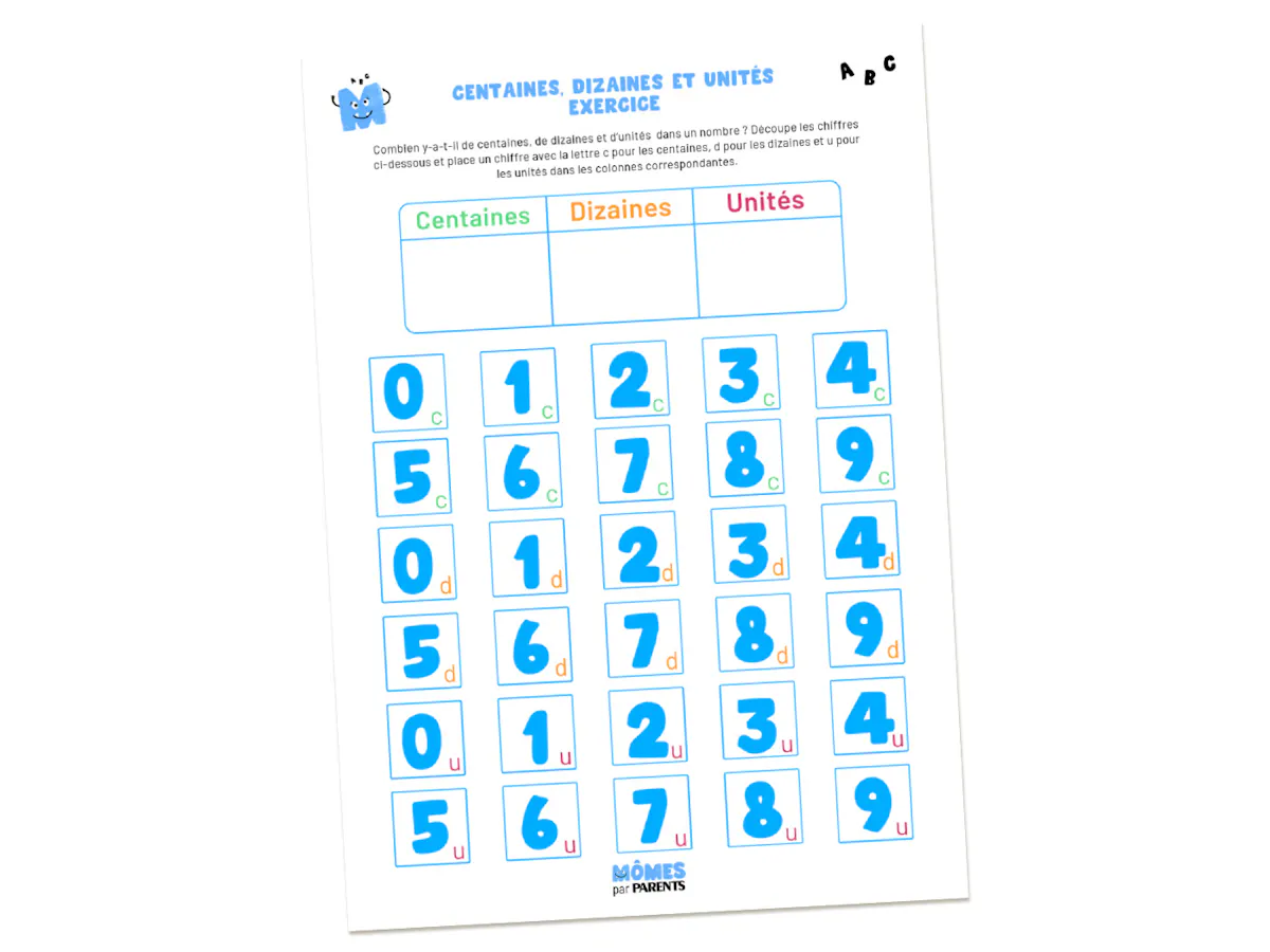 Exercices dizaines unités cp pdf | MOMES