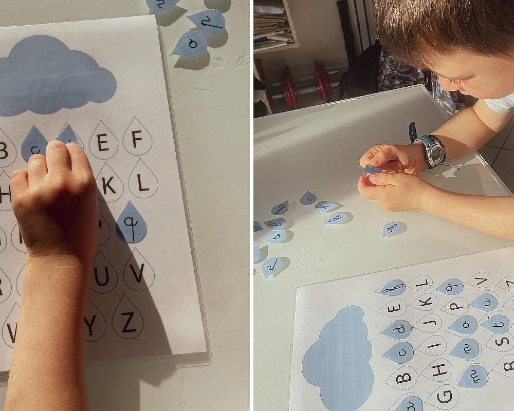 Un nuage pour apprendre l'alphabet, les majuscules et les minuscules