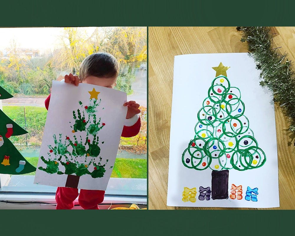 Un sapin de Noël à peindre, deux versions  