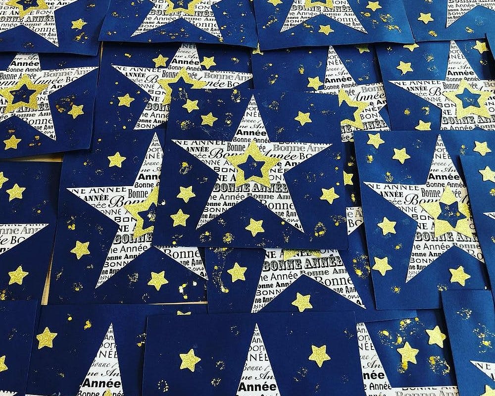 Des cartes de vœux constellées d'étoiles