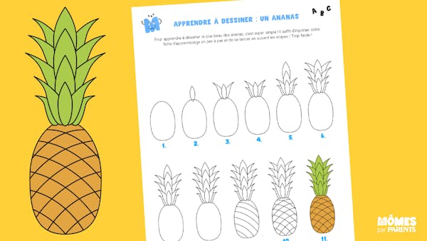 Apprendre à dessiner : un ananas