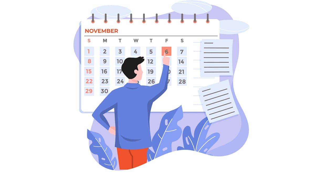 illustration d'un calendrier et d'un utilisateur