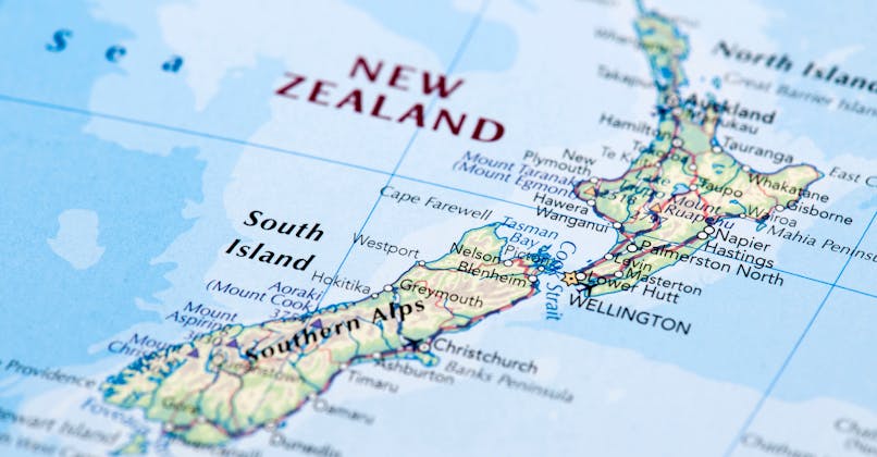 Carte de la Nouvelle-Zélande