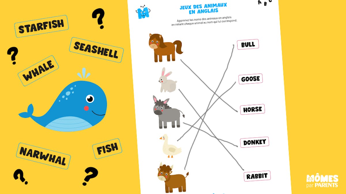 jeu pour apprendre les noms des animaux en anglais