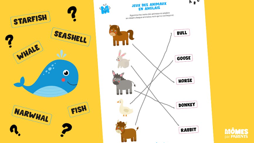 Anglais : nos jeux pour apprendre les noms des animaux