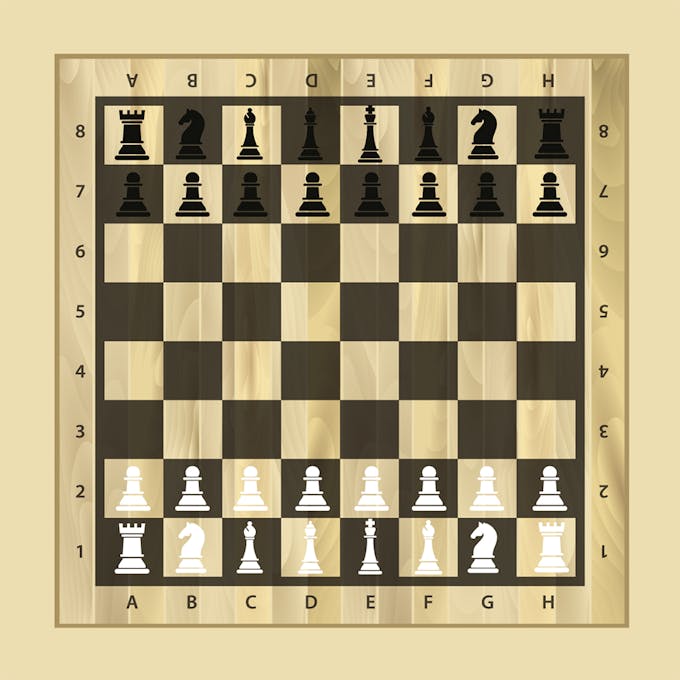 placement des pièces d'échecs sur l'échiquier en début de partie