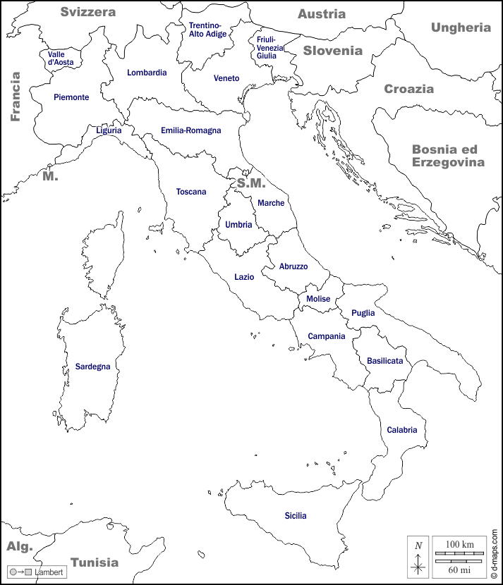 La carte de l'Italie MOMES