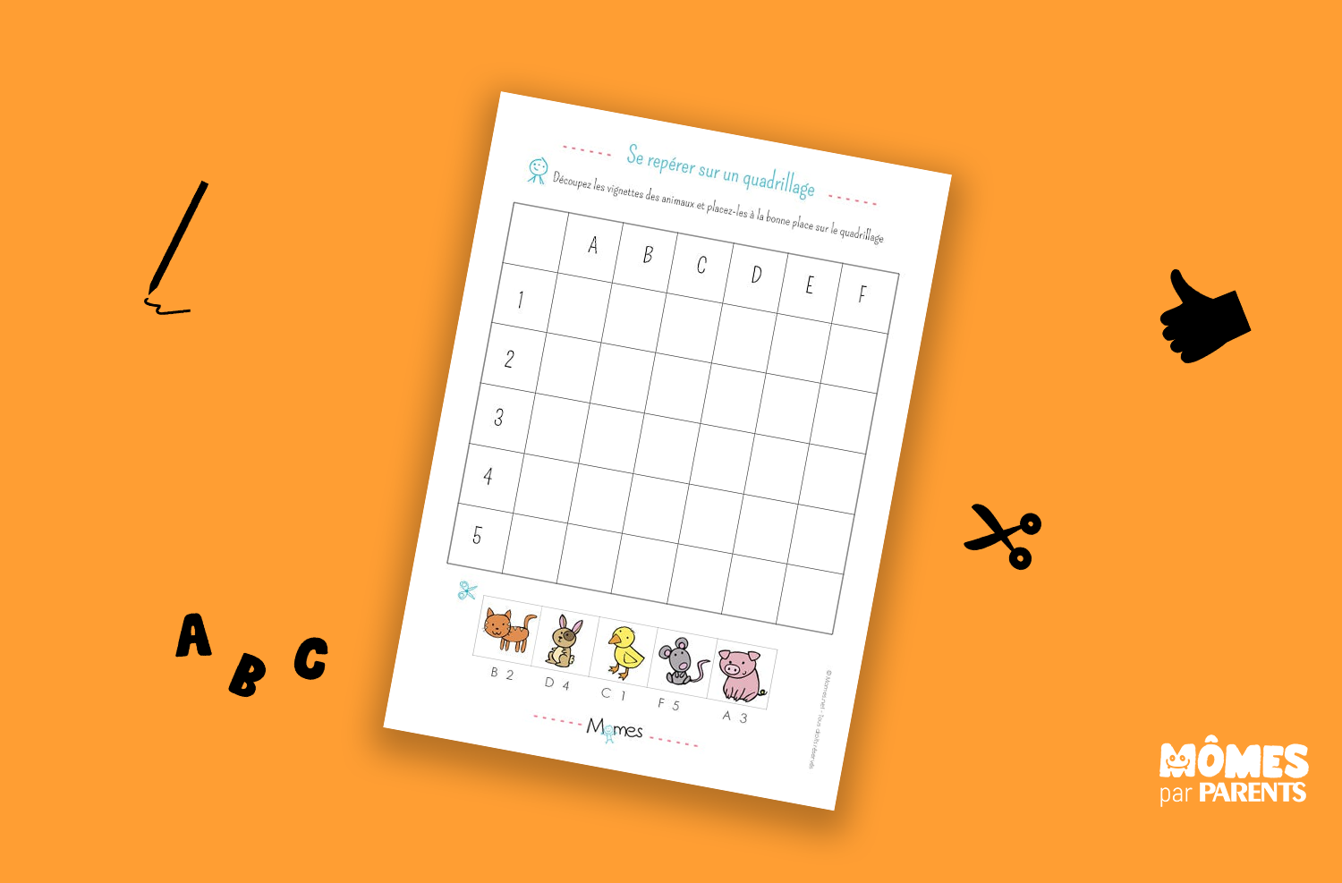 Exercice pour se repérer sur un quadrillage | MOMES