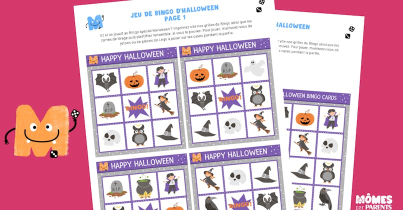 Jeu de Bingo à imprimer sur le thème d'Halloween