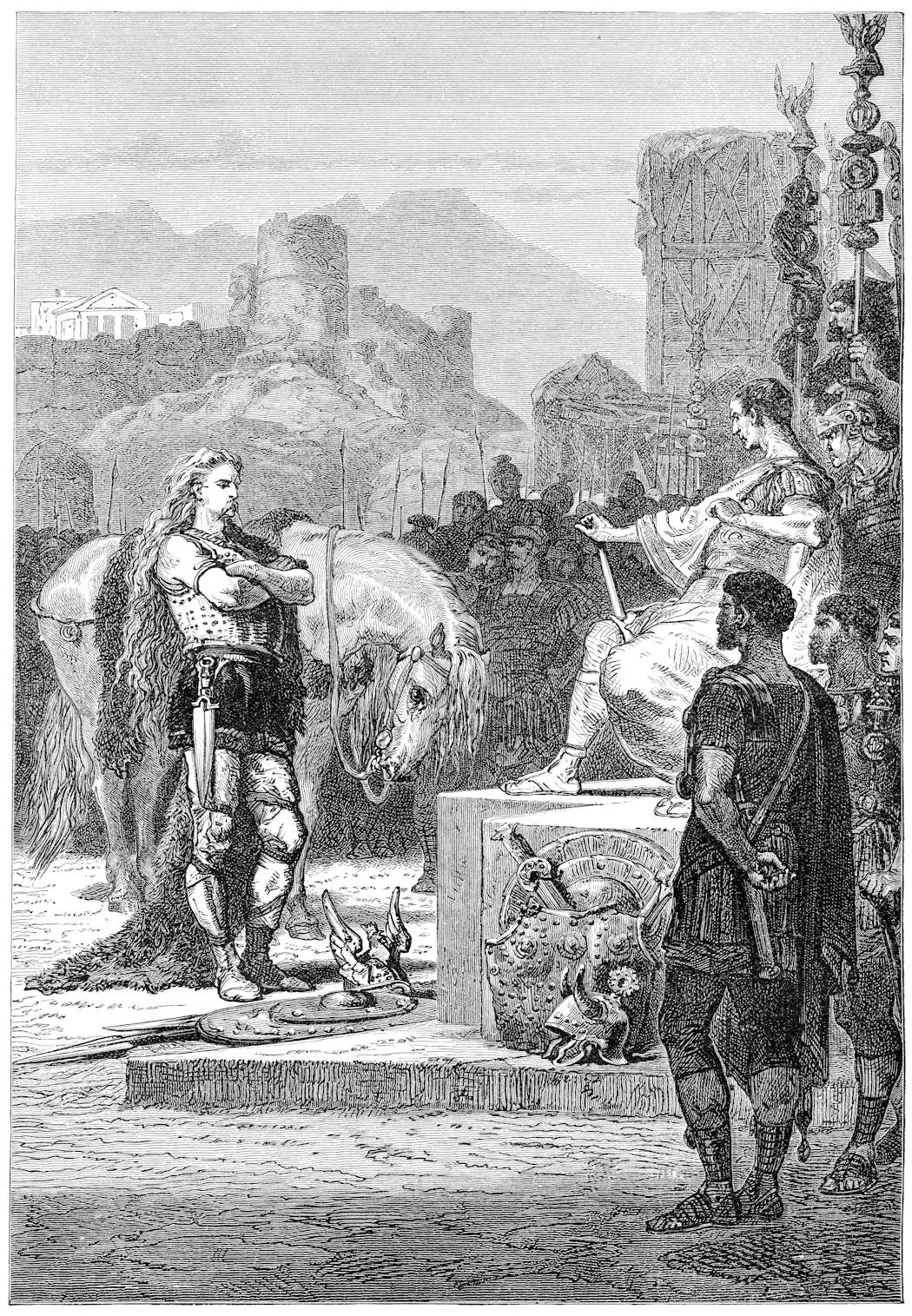 Vercingétorix se rend à César, peinture d’Alphonse de Neuville - 19ème siècle