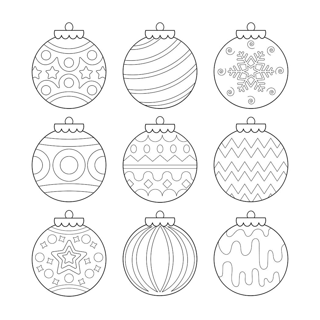 Boule De Noel A Colorier Imprimer Boules de Noël à colorier - exercice de tracé pour enfant en maternelle | MOMES