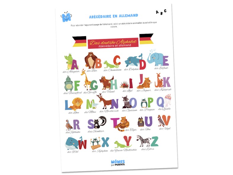 Affiche à imprimer - Abécédaire animalier en allemand