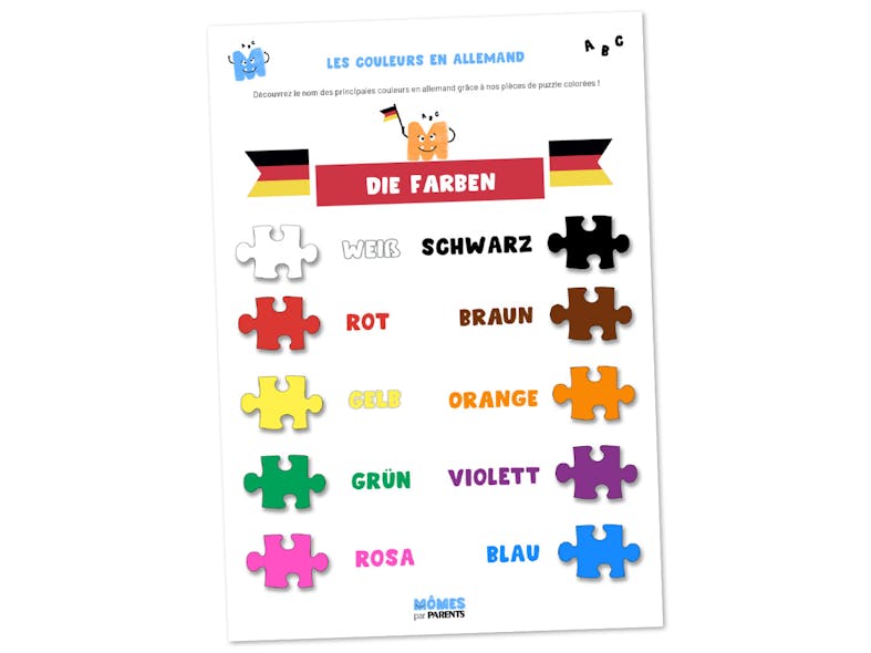 Affiche à imprimer - Les couleurs en allemand