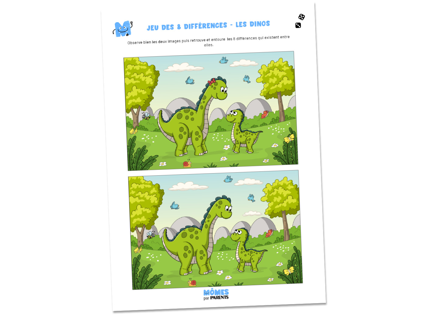 Jeu des erreurs sur les dinosaures | MOMES