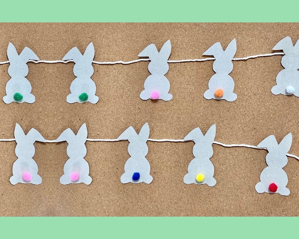 Guirlande de Pâques : Lapins en papier - Tutos Pâques - 10 Doigts