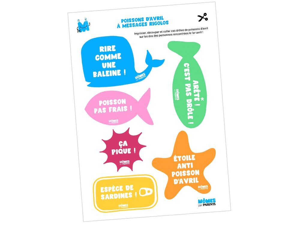 Découvrez nos drôles de poissons d'avril à messages rigolos | MOMES
