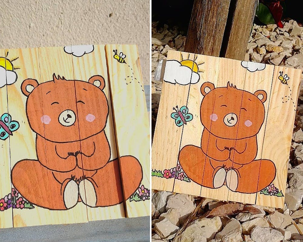 Un puzzle avec un ourson 