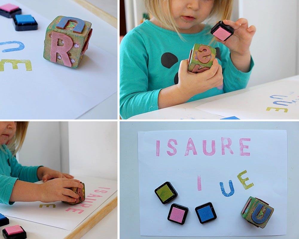 Ecrire son prénom avec des tampons lettres DIY