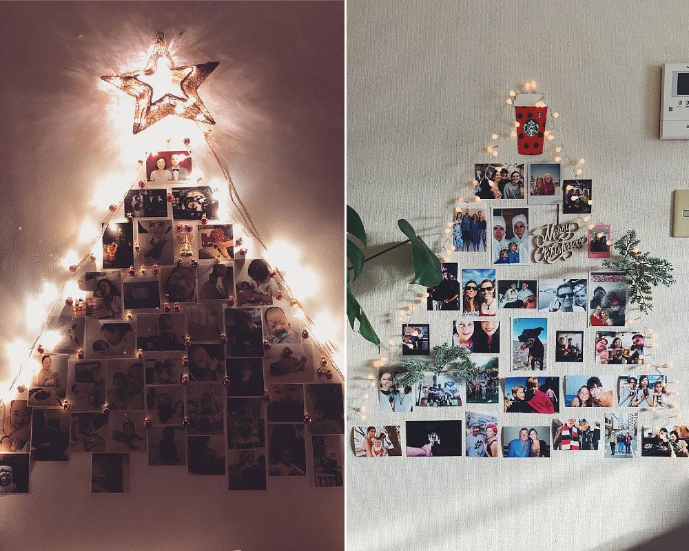Sapins de Noël réalisés à partir de photos souvenir