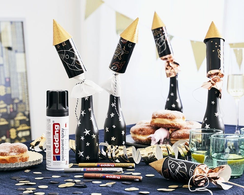 Des petites fusées pour décorer la table du Nouvel An