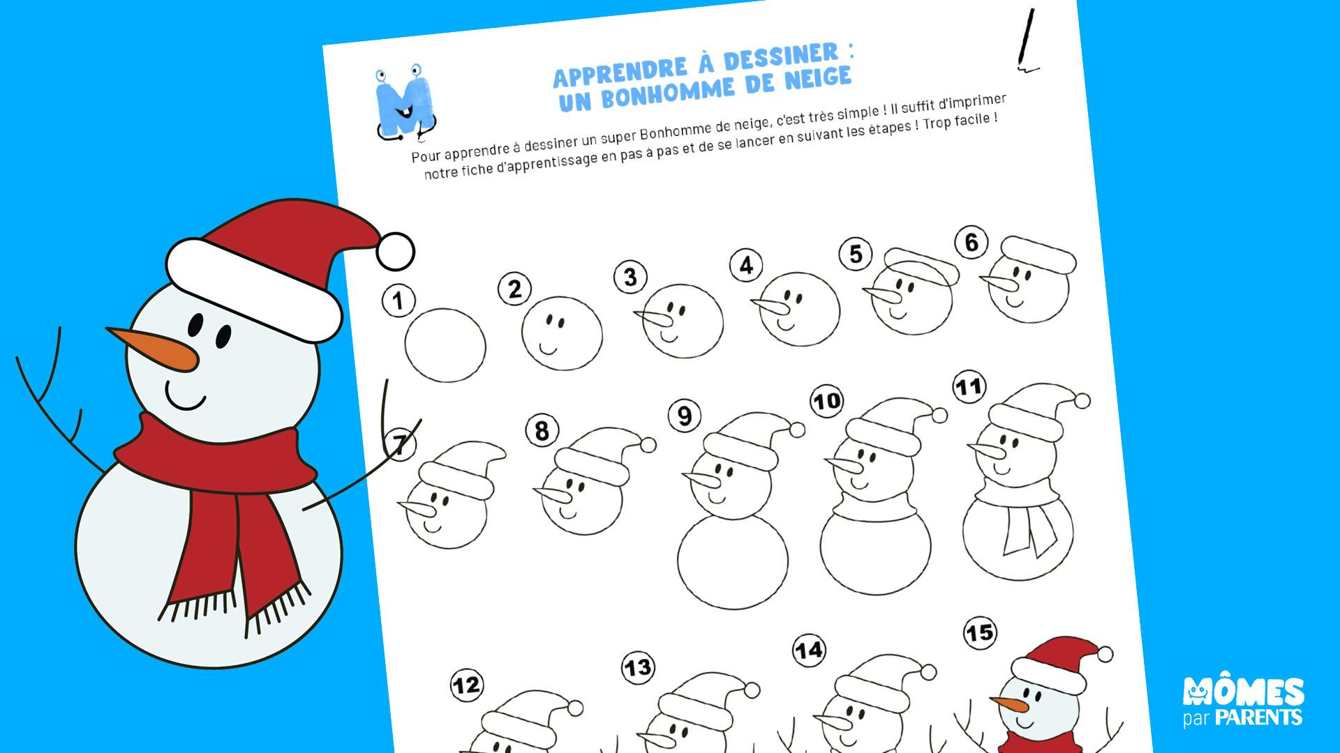 Comment Dessiner Un Bonhomme De Neige Apprendre le dessin : le bonhomme de neige | MOMES