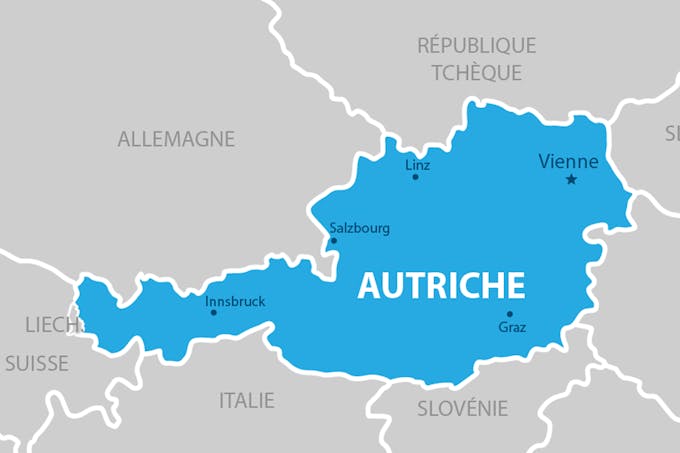 Carte : Pays frontaliers de l'Autriche 
