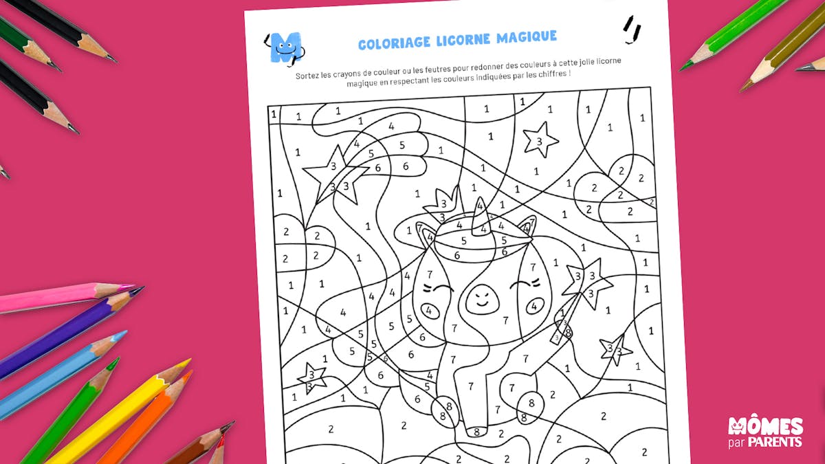 Coloriage Magique Licorne à Imprimer Coloriage Licorne par chiffres à imprimer | MOMES