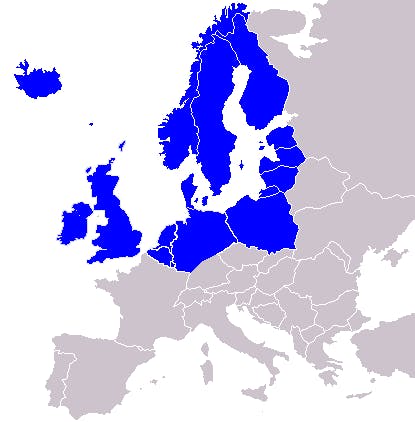 Carte Europe du Nord