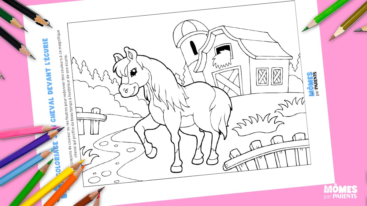 Coloriage De Chevaux Magnifique à Imprimer Coloriage cheval à imprimer | MOMES