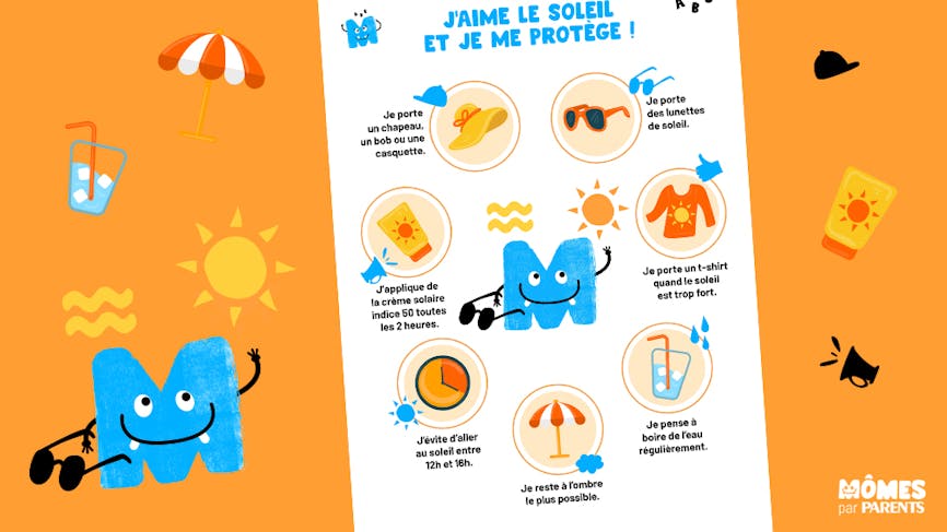 Affiche des règles pour se protéger du soleil