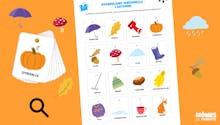 Vocabulaire maternelle : les petites cartes de l'automne