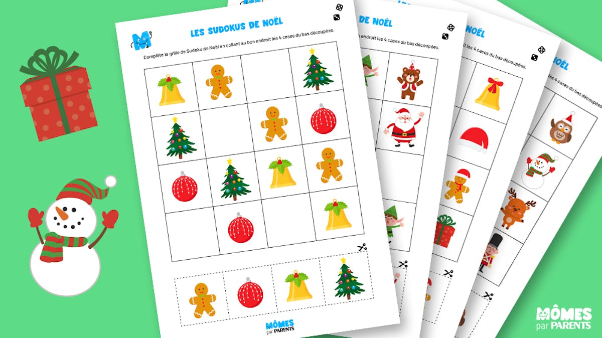 Sudoku de Noël - Un Anniversaire en Or - Jeu enfant gratuit à imprimer