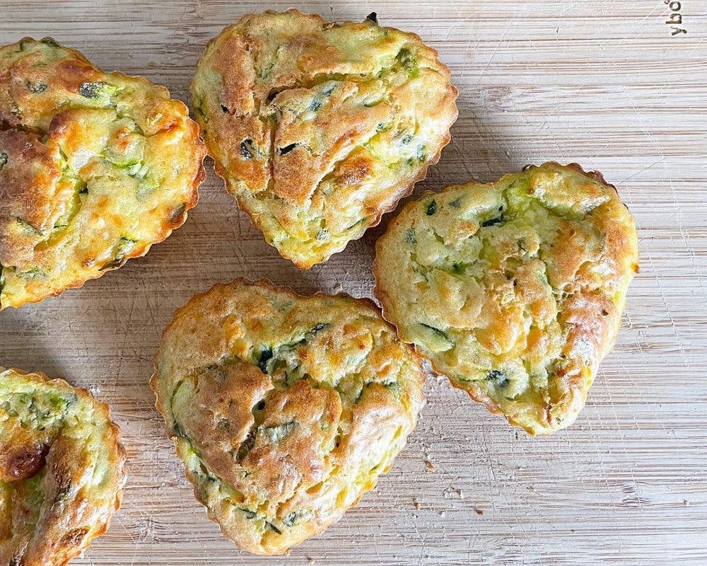 Muffins courgettes feta menthe  