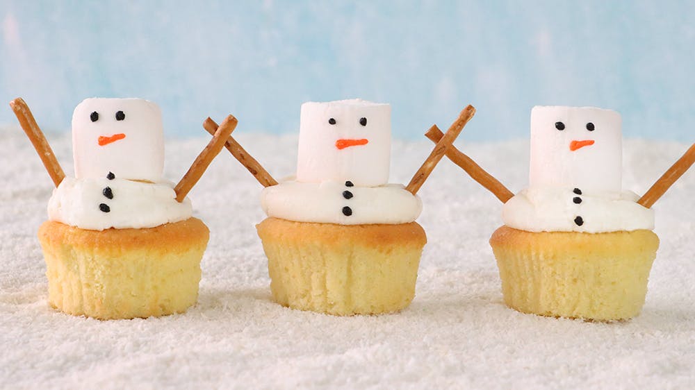 Cupcakes bonhommes de neige