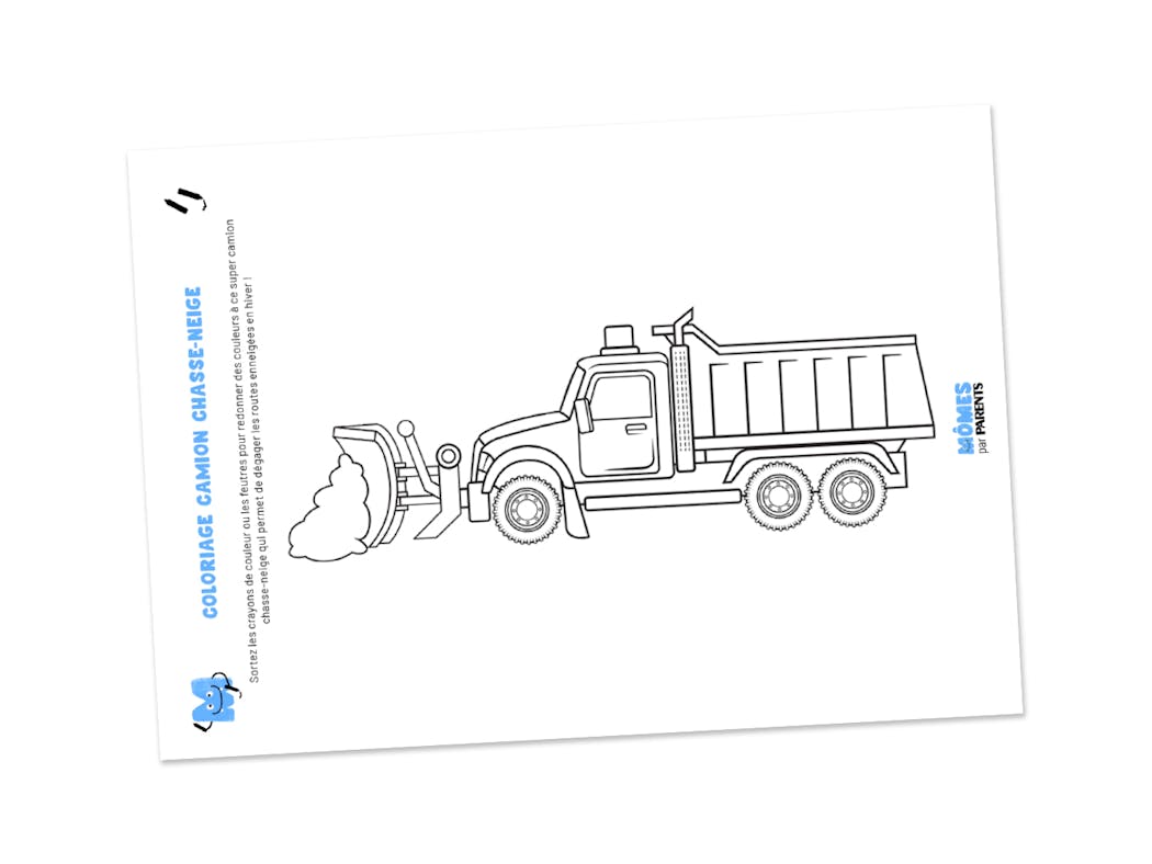 Coloriage camion chasse-neige