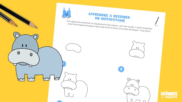 Apprendre à dessiner : un hippopotame