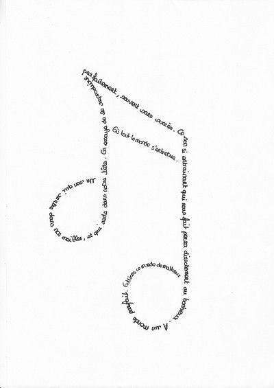 Calligramme note de musique