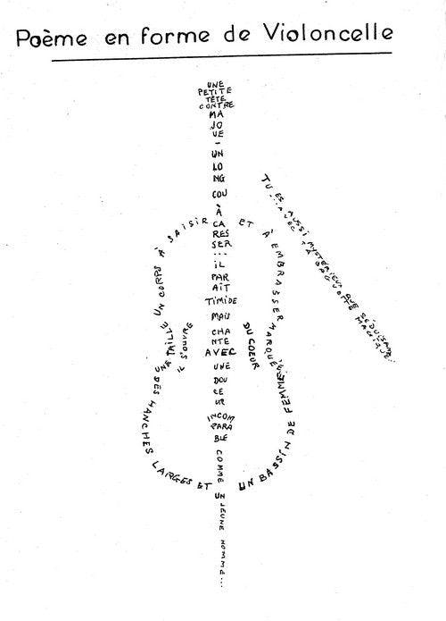 Calligramme violoncelle